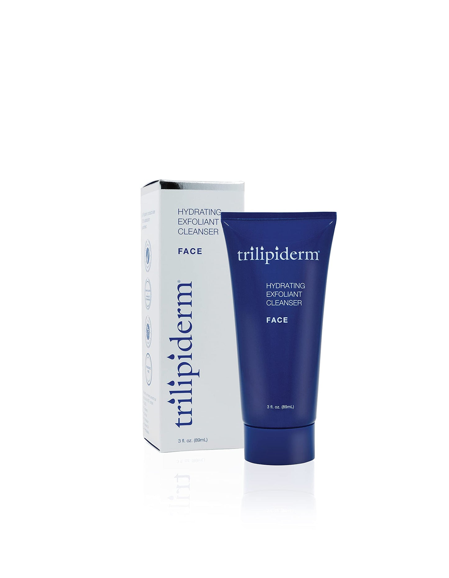 Trilipiderm Hydrating Exfoliant Cleanser – 3-in-1 Face Cleanser, Scrub & Hydrator, Fragrance-Free, Daily Facial Cleanser, Travel Size 3 Ounce Tube, Exfoliating Face Wash, USA Made, Natural Ingredients