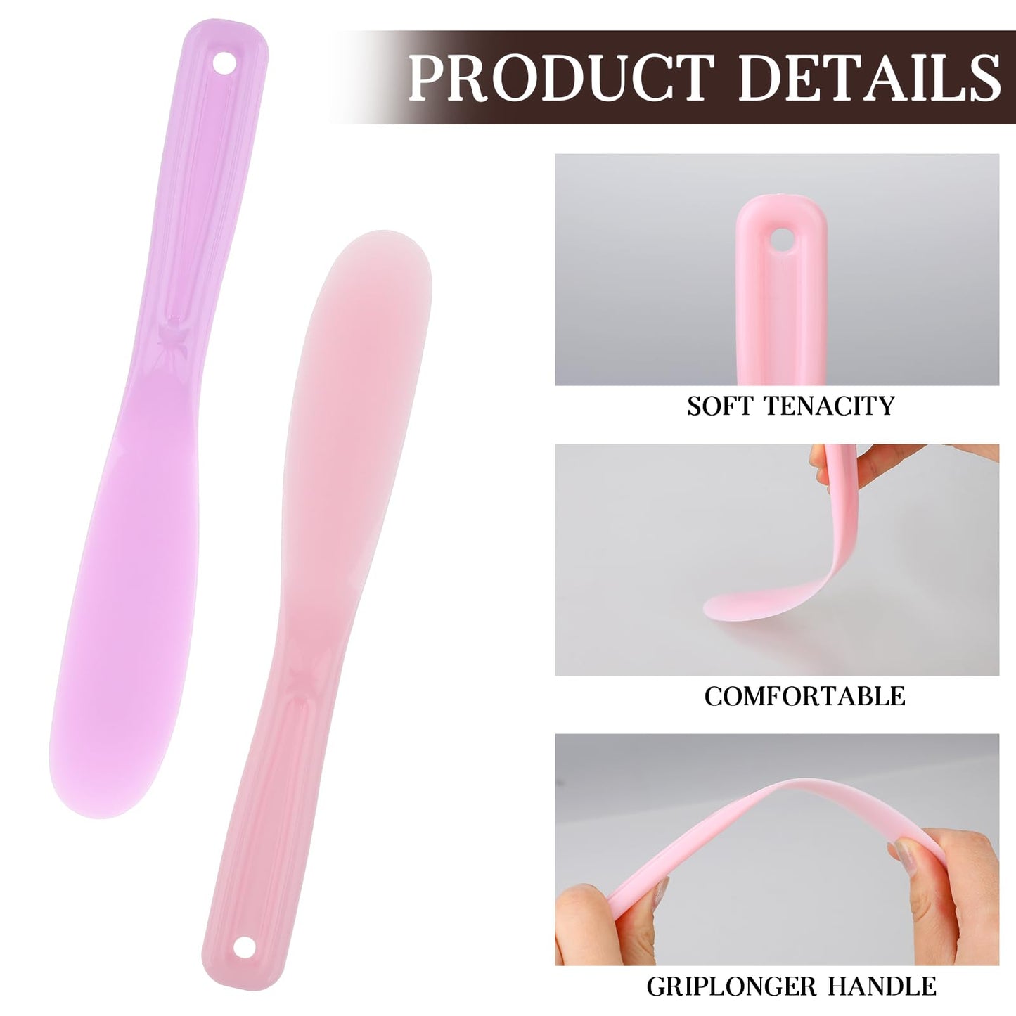 Qianyu 6Pcs Large Makeup Scoops Spatulas Plastic Cosmetic Spatula Face Mask Spoon Stick Applicator Beauty Spa Facial Skin Care Tools for DIY Cream Lotions Moisturizers Mixing and Sampling
