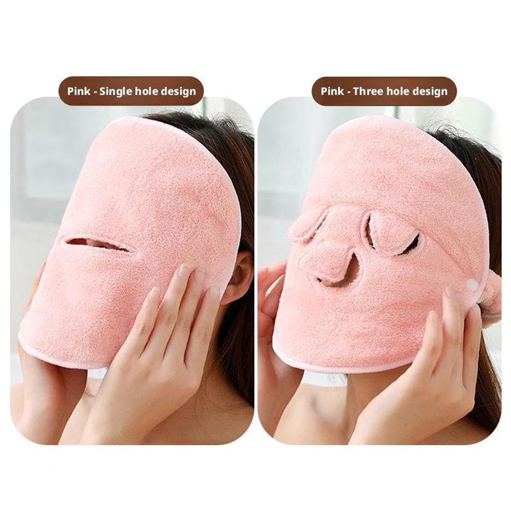 Face Steaming Towel,Hot Compress Face Towel Masks,Reusable Face Masks Skincare Facial Steamer Towel for Hot Cold Skin Care,Towel Steamer for Facials,Spa Towels Beauty Facial Towel for Women (A)