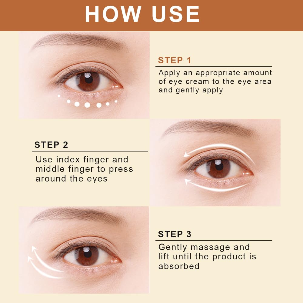 Anti Ageing Eye Cream - Anti Wrinkle Eye Serum for Puffy Eyes, Dark Circles, Eye Bags, Crows Feet, Wrinkles,Reduces Wrinkles Saggy Skin Puffy Eyes