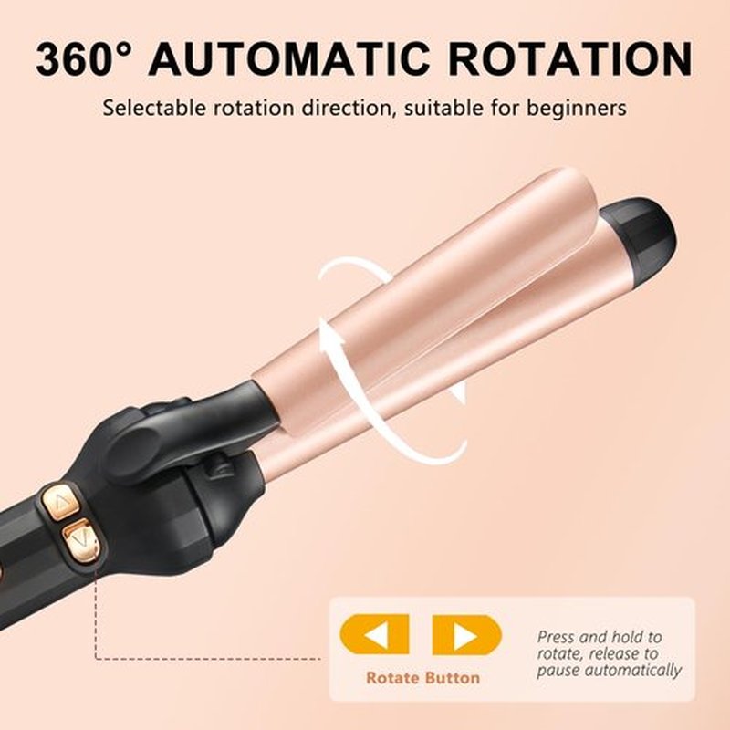 Curling Iron 1.18 Inch, Curling Wand for Long Hair and Short Hair, 3 Temperature Settings Ceramic Long Barrel Hair Curling Iron (Black)