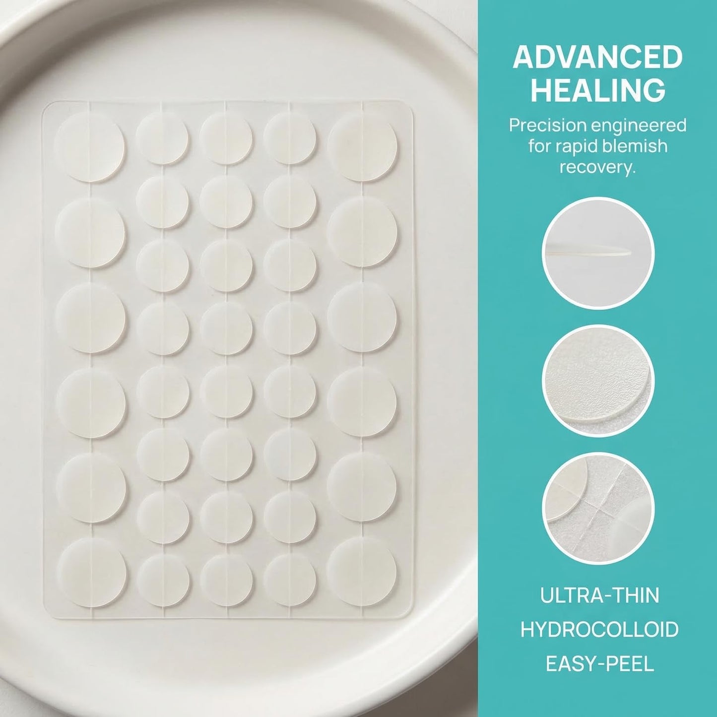 YTUEUEOY Pimple Patches for Face (180 Patches)，Clear Invisible Acne Patches，Hydrocolloid Acne Patches - Powerful Pus Absorption，Cover-Up Invisible Pimple Patches - Conceals Blemishes Completely (180)