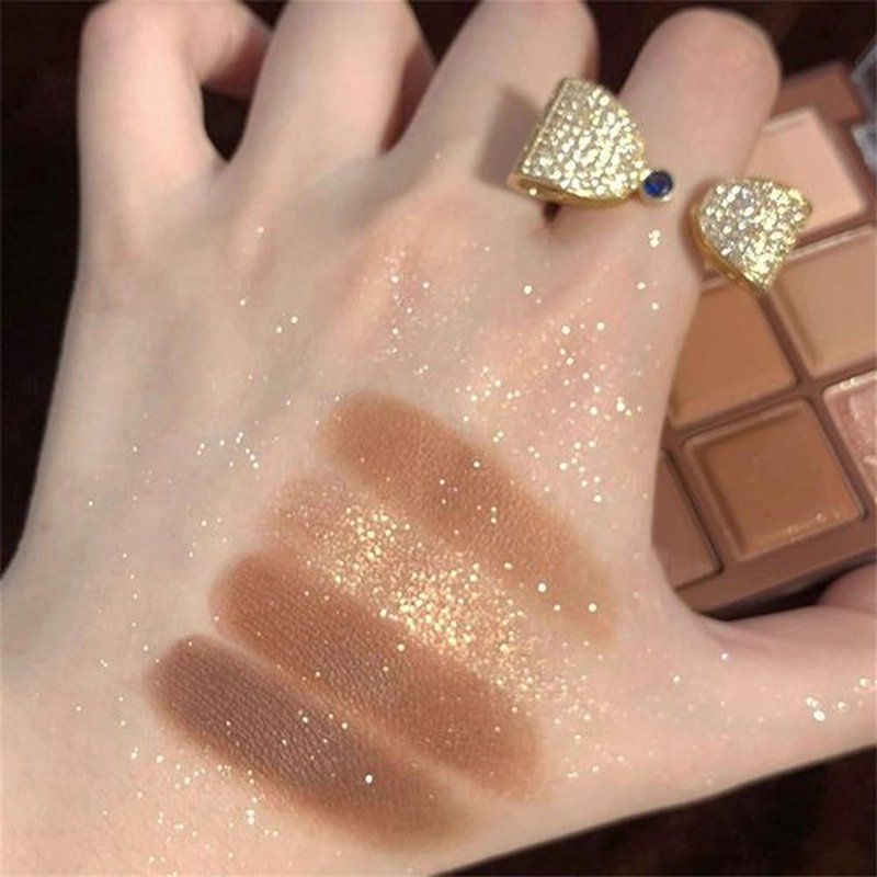 GHFCZOO Blooming Your Own Beauty Eyeshadow Palette, 9 Shades, Glitter and Matte Finishes (06#)