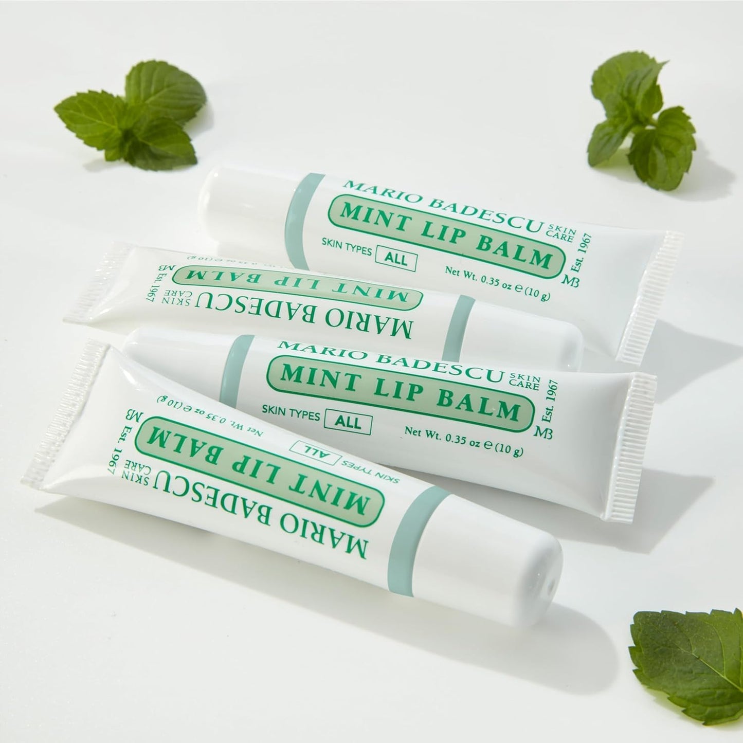 Mario Badescu Moisturizing Mint Lip Balm for Dry Cracked Lips, Infused with Coconut Oil and Shea Butter, Ultra-Nourishing Lip Care Moisturizer for Soft, Smooth and Supple Lips, 3 Pack