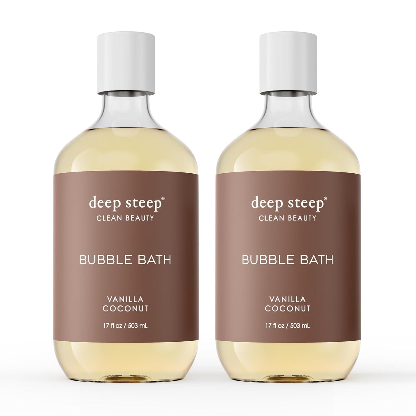 Deep Steep Bubble Bath, Lavender Chamomile, 17 oz (Pack of 2) – Soothing Soak with Shea Butter, Argan Oil, Aloe Vera & Coconut Oil – Vegan, Sulfate-Free, PH-Balanced Clean Beauty