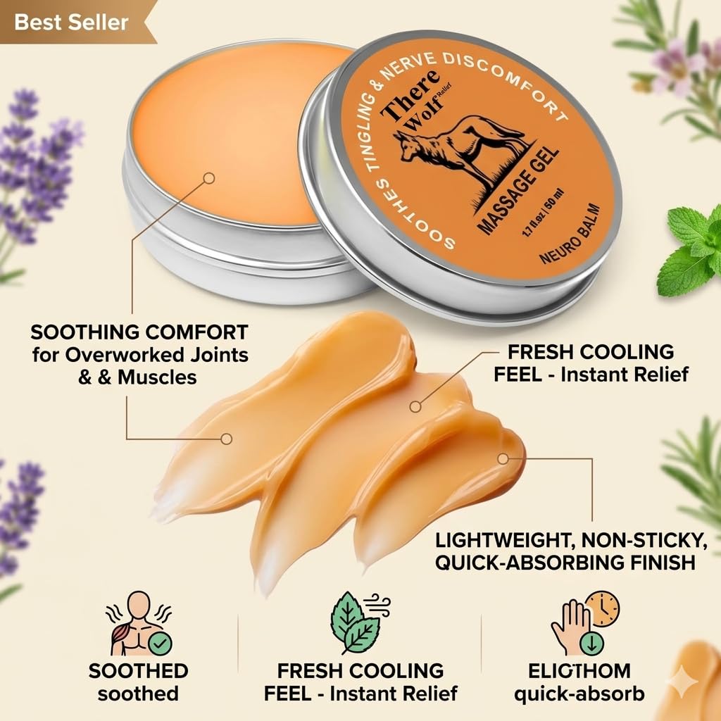Official WoIf Pain Relief balm, Joint Soothing Cream, Natural Herbal Body Cooling Soothing Body Cream with Magnesium, Arnica Oil, Camphor Blue, Chamomile & Menthol Extract