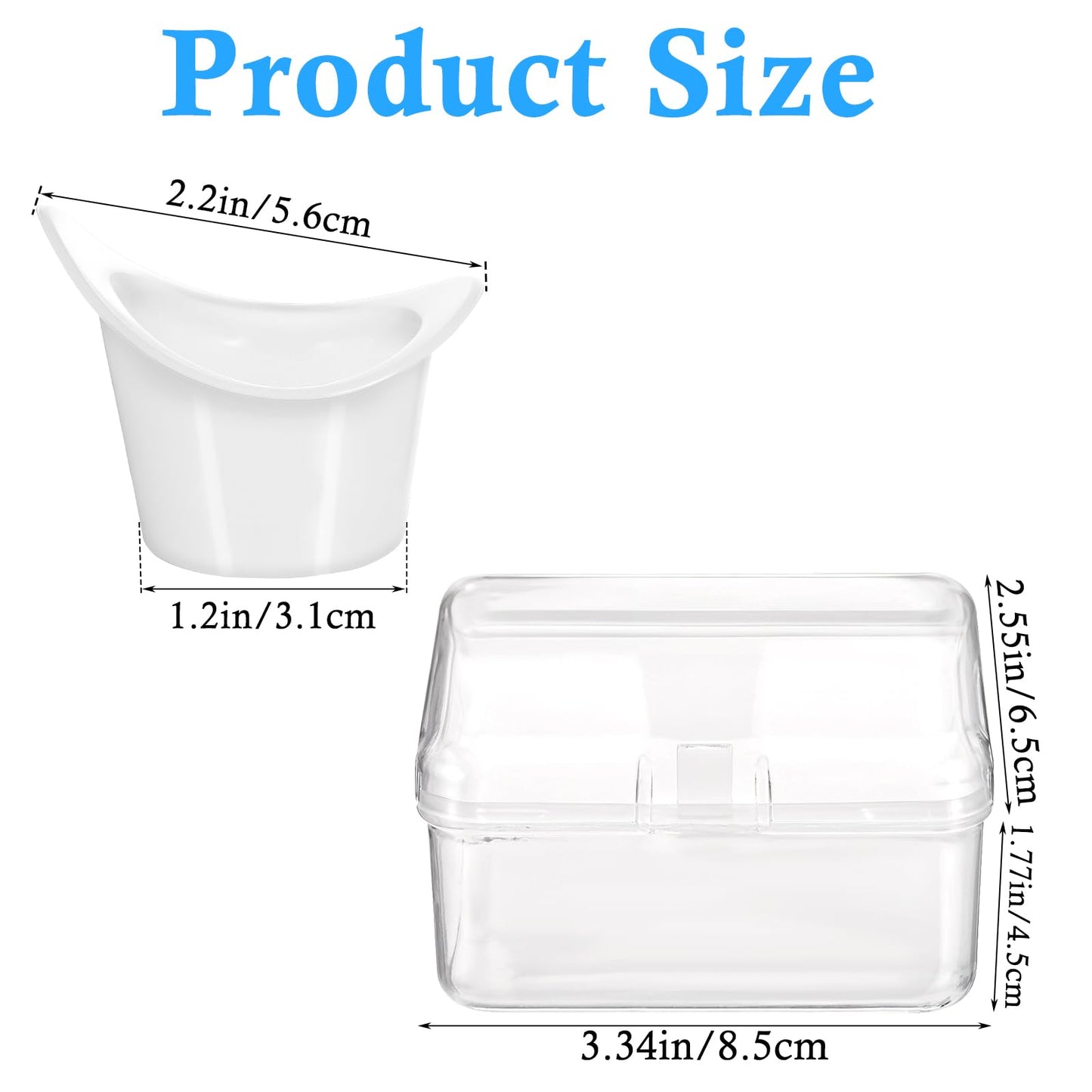 Gjinxi Eye Wash Cups, 2Pcs Reusable Silicone for Eye Wash Eye RinseKit with Clear Storage Container, Portable Eye Flush Kit for Eye Care, for Quick Relief Tired Eyes Cleaning Eye Dust