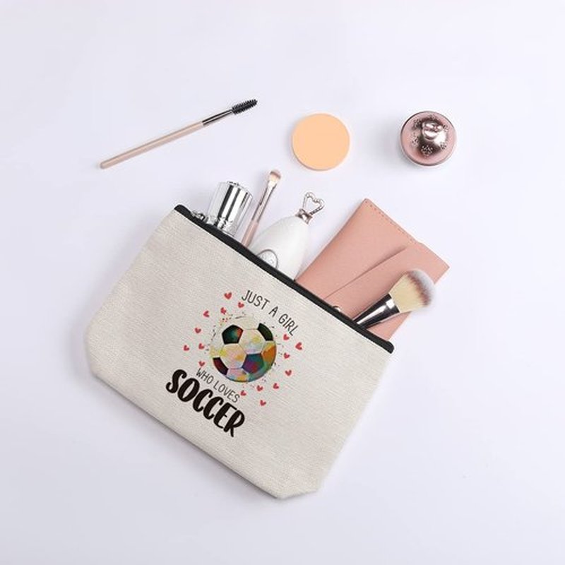 kdxpbpz Soccer Gifts Soccer Cosmetic Bag, Soccer Coach Gifts, Soccer Team Gifts for Lovers Players Fans Birthday Gifts for Women Friend Sister BFF Bestie Her