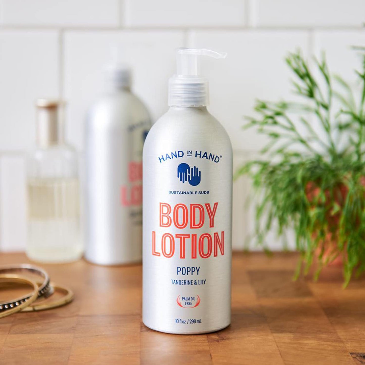 Hand in Hand Moisturizing Body Lotion, Dry Skin Lotion with Shea Butter, 10 Fl Oz, Sweet Mint & Eucalyptus, Sea Salt Scent, 2 Pack