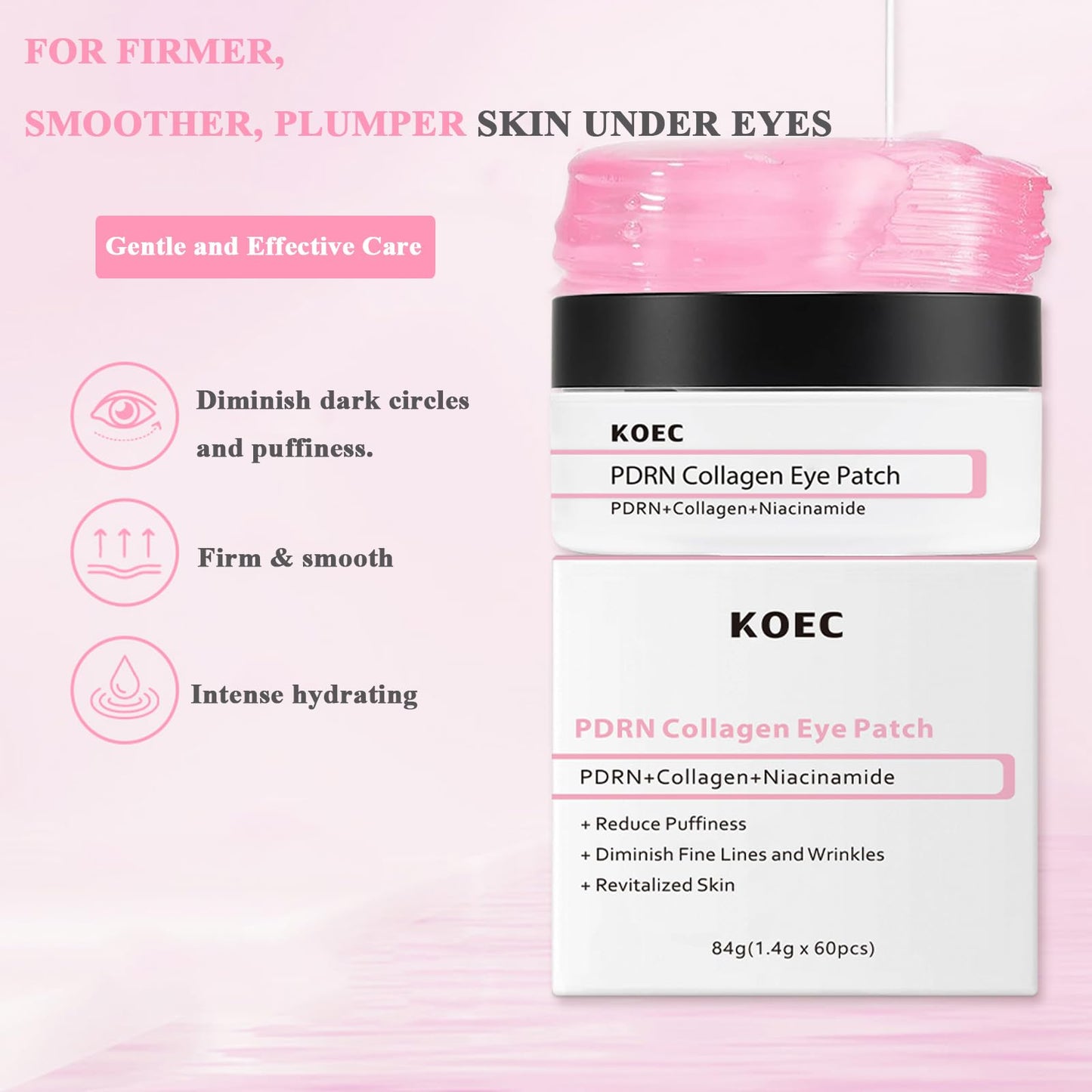 SHEEYOON Collagen Eye Patch 30 Pairs, Under Eye Patches with PDRN, Collagen & Niacinamide, for Puffy Eyes Dark Circles and Fine Lines Smoothing Skin Treatment