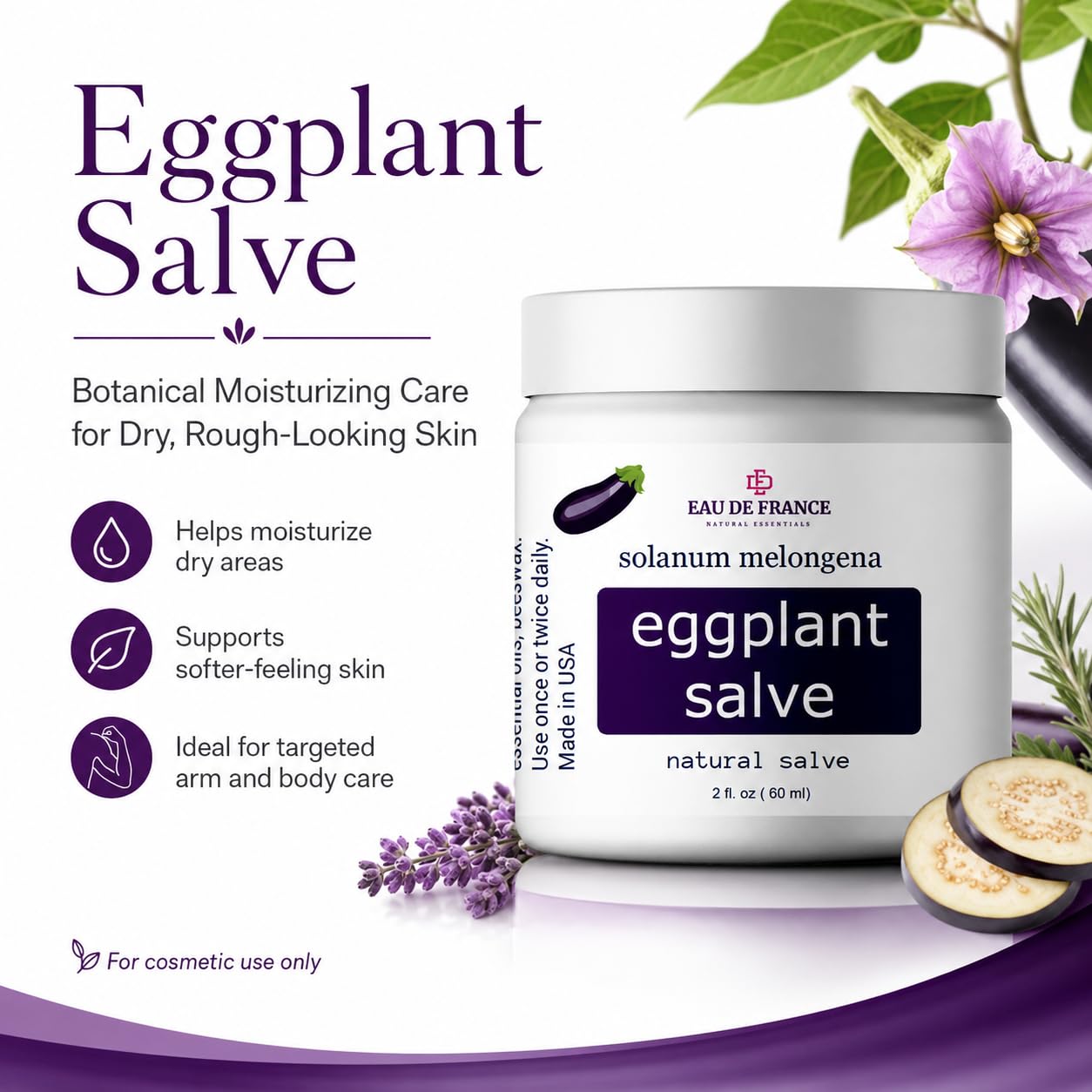 Eggplant Salve Skin Moisturizing Balm for Dry, Rough & Uneven Skin