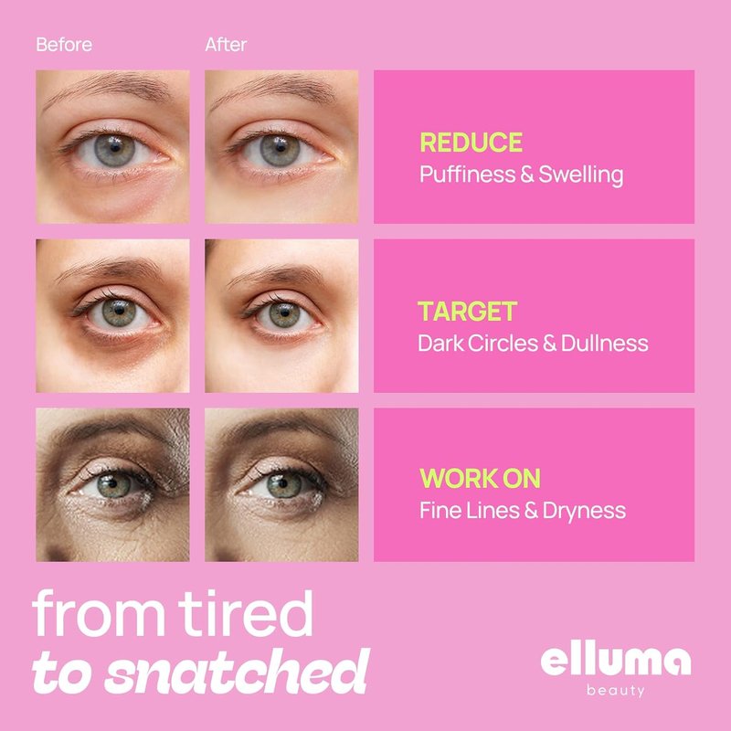 Hydrogel Under Eye Patches - Reduce Puffy Eyes & Dark Circles | 12 Pairs with Menthol & Taurine