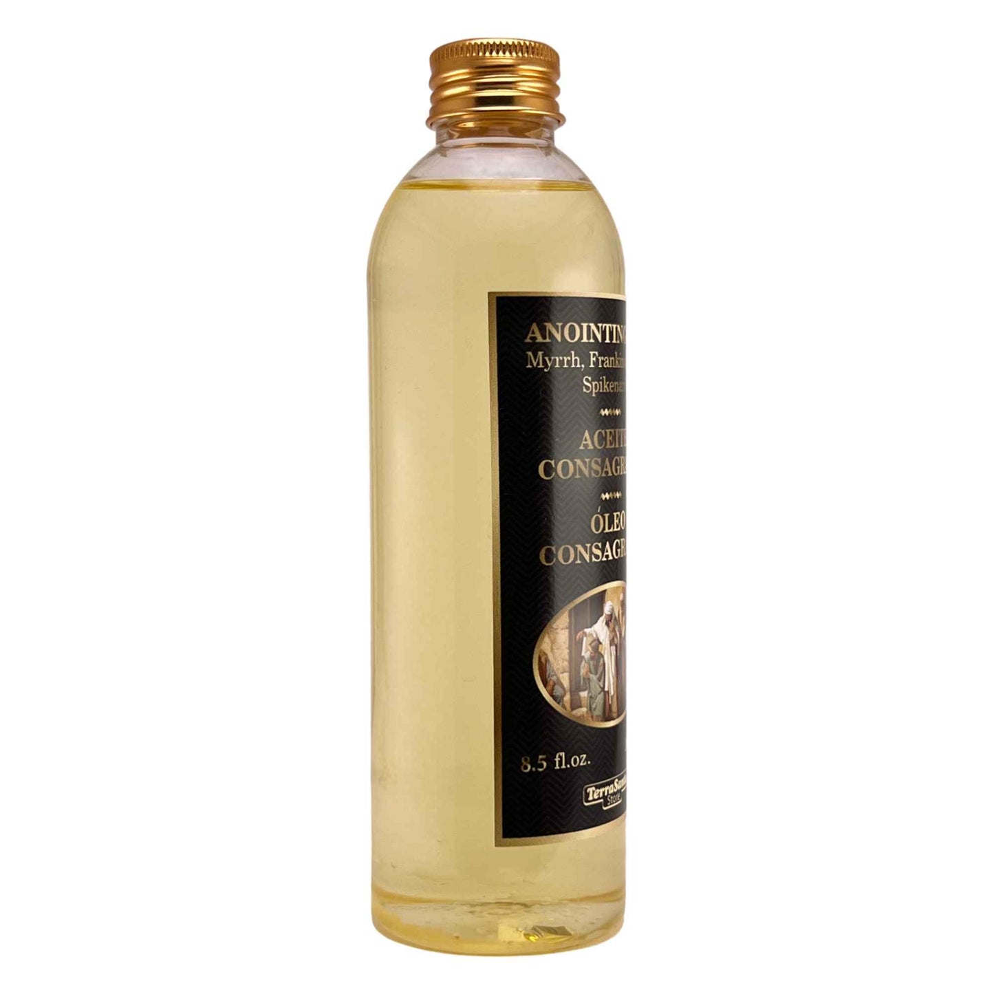 Essential Aromatic Essential Anointing Oil Perfume– Frankincense Myrrh and Spikenard - 8.5fl.oz 280ml – from Jerusalem Holy Land – Plastic Bottle for Personal Prayer Rituals & Spiritual Communion