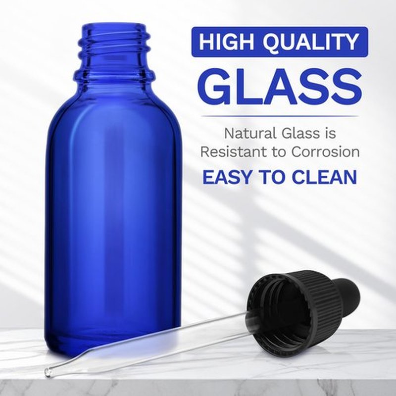 Bumobum Dropper Bottle 1 oz, 5 Pack Dark Glass Bottle with Dropper, 30ml Eye Dropper Bottle with 2 Extra Dropper, 1 Funnel, 1 Pipette & 8 Labels, Dropper for Essential Oils Serums Hair Oils Medicine