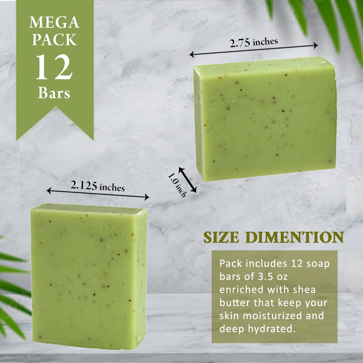 Simple Scents Australia Lemon Myrtle Scented Natural Soap Bars (12 Bars), 3.5oz Moisturizing French Triple Milled Soap Bars Enriched with Shea Butter - Pure Plant Oil Bath & Body Bars