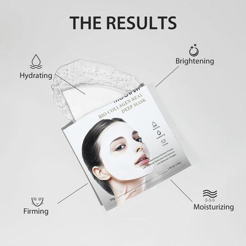 GUOYAOLIFU BIO Collagen Real Deep Mask Hydrating Overnight Hydrogel Mask Low Molecular Weight Collagen for Lifting, Firming, and Moisturizing 8 Packs