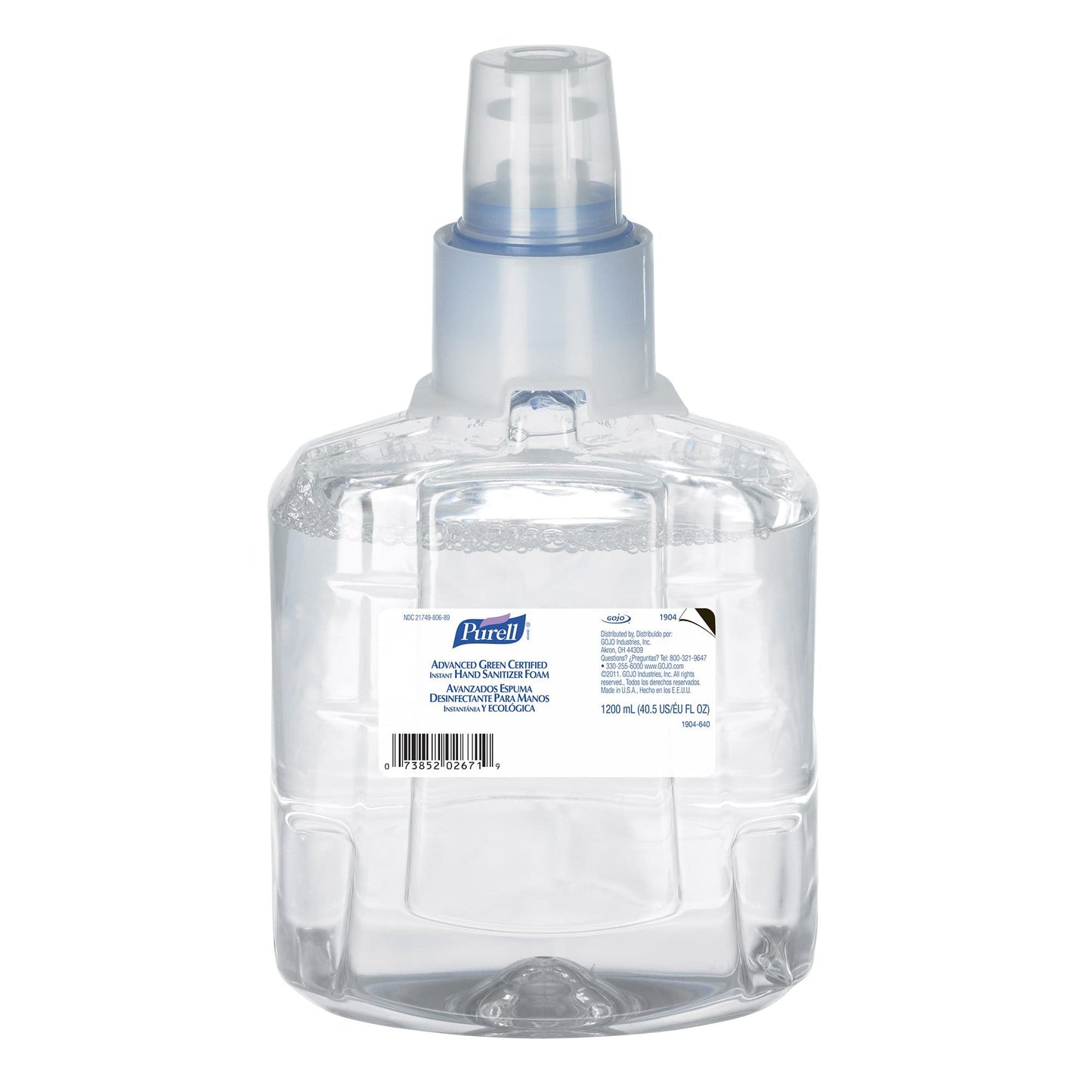 PURELL Advanced Green Certified Hand Sanitizer Refill, 1200mL, FragFree, 2/Carton