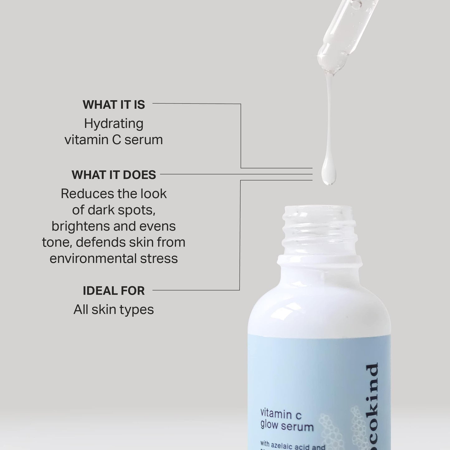 Vitamin C Glow Serum by Cocokind, Brighten Dullness and Improve Skin Tone and Texture, Hydrating Face Serum Formulated for Sensitive Skin, Cruelty Free, Fragrance Free, Vegan, 1 Fl Oz, 3 Pack