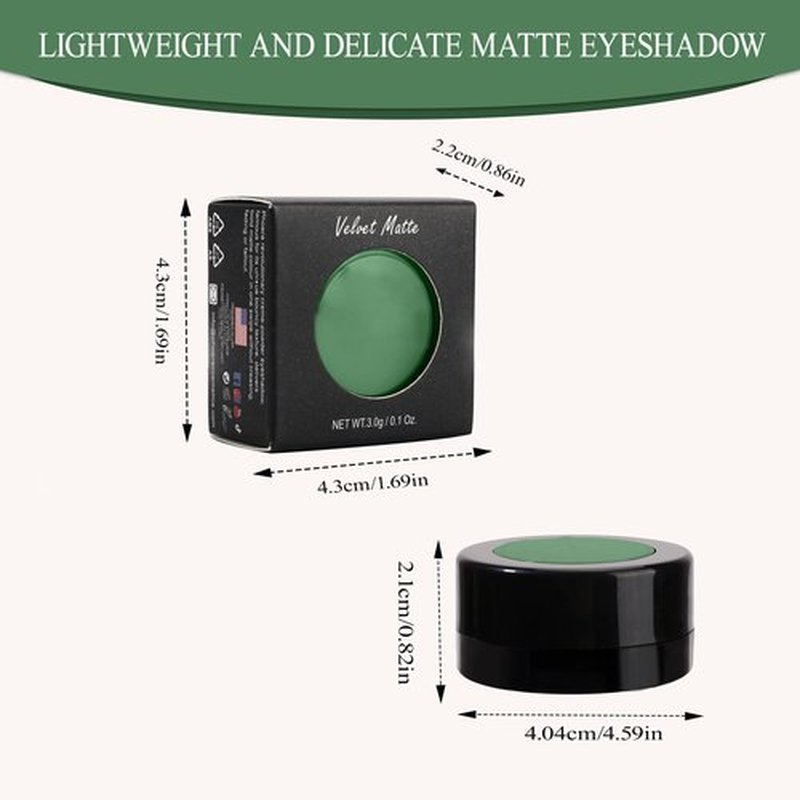 FIVEFULU Single Green Eyeshadow, Pressed Powder Matte Green Eye Shadow Palette Make-up, Blendable Long Lasting High Pigment Green Eye Makeup Halloween Green Eye Paint & Face Body Paint