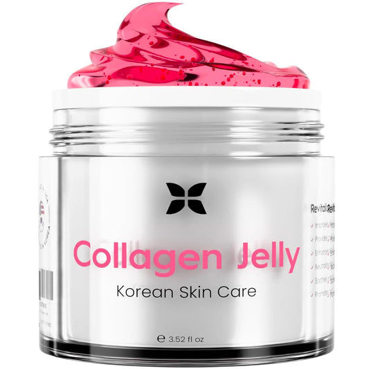 REVO Collagen Jelly - Korean Anti-Aging Plumping Formula with Hydrolyzed Collagen & Vitamin C | 3.52 Fl Oz for Glass Glow Skin