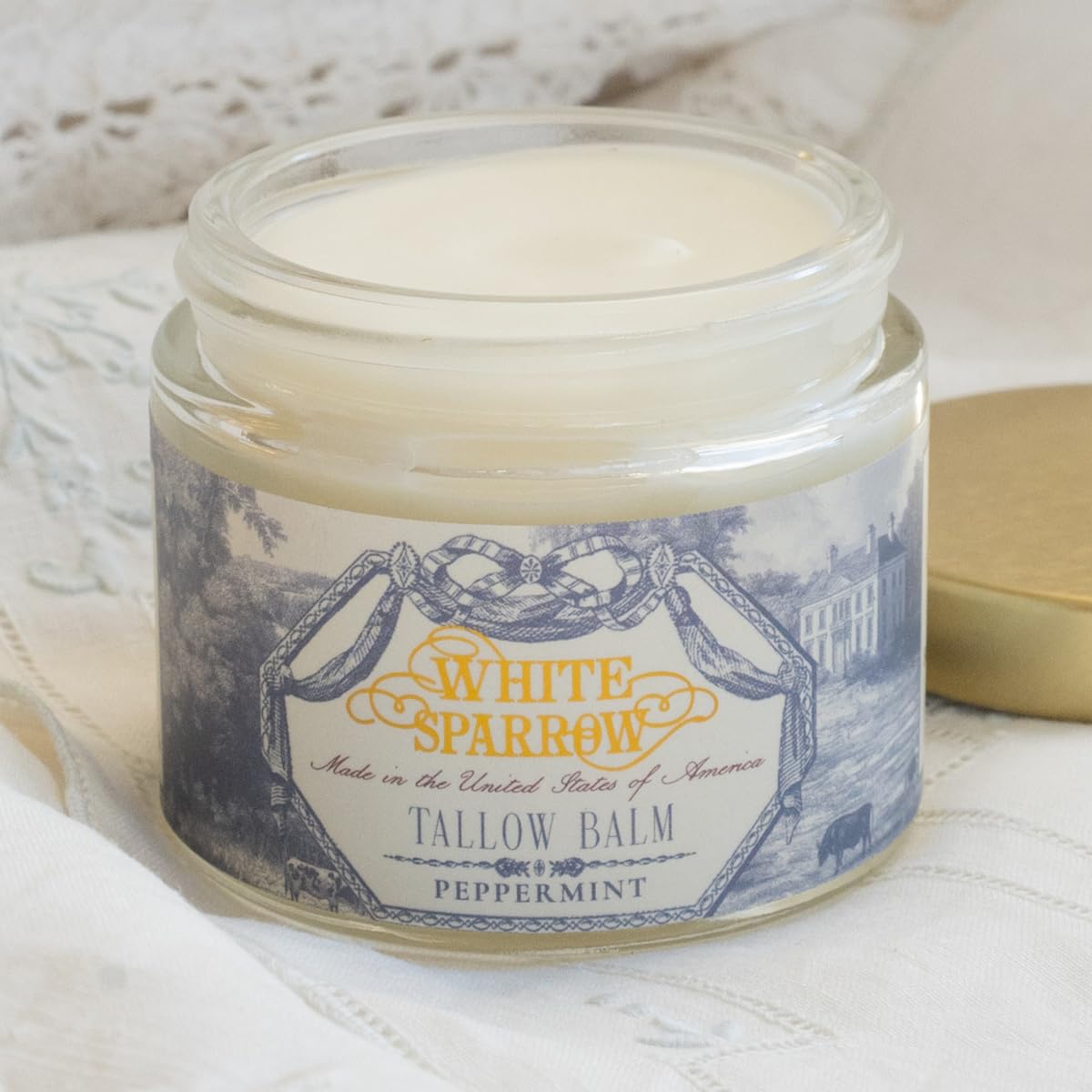 White Sparrow Farmacy Organic Grass Fed Tallow Balm - (Peppermint) Organic Tallow from Grass Fed Cows & All Organic Ingredients. For Face and Body. (2.0 oz)…