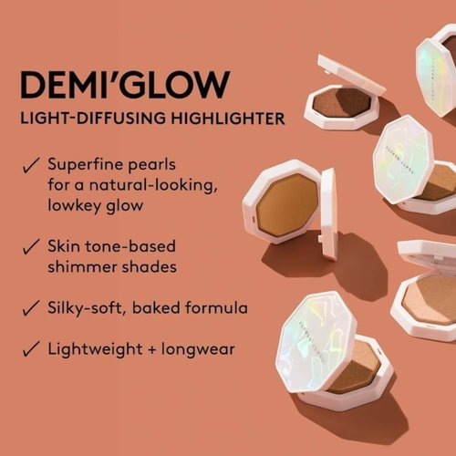 FENTY BEAUTY Demi Glow Light-Diffusing Highlighter, 0.16 OZ (TUTU MUCH (03) Soft Pink, .16OZ)