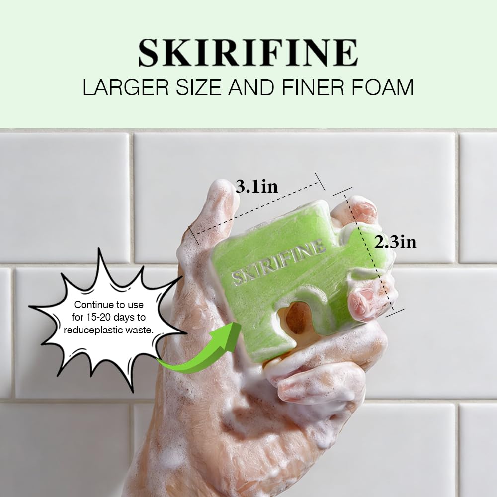 SKIRIFINE Puzzle Lemon Solid Shampoo Bar for Oily Hair, 3.5 oz