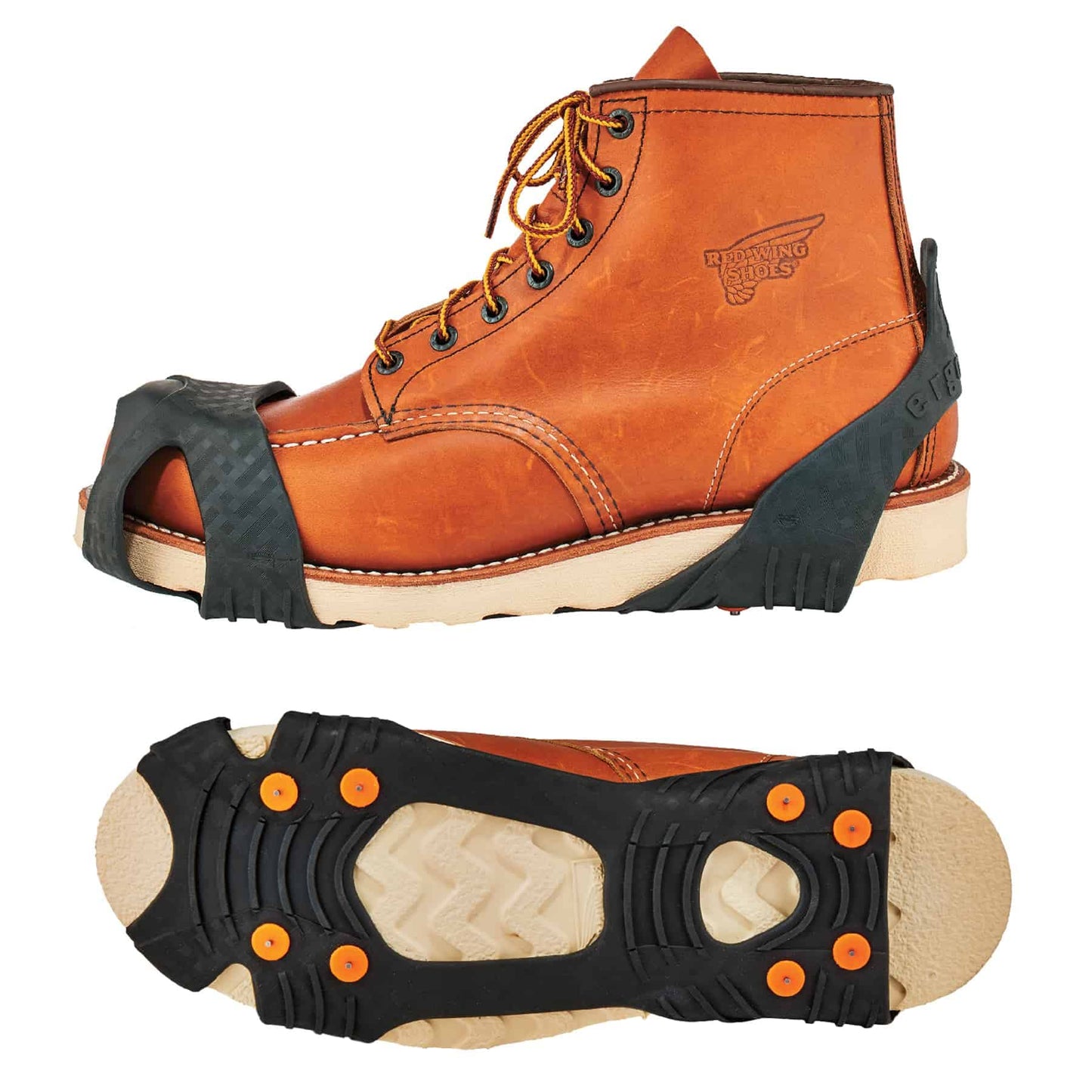 Slip-On Ice Traction Cleats with 8 Tungsten Carbide Studs for Superior Grip, Ergodyne TREX 6300TC