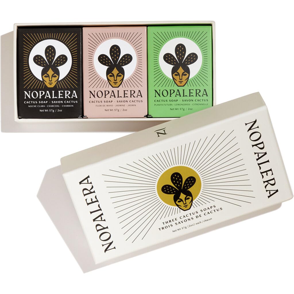 Nopalera Bar Soap Discovery Set - Natural Body and Face Cleanser, Moisturizing and Exfoliating, Soft Skin Care Made With Clean, Vegan Ingredients, 6 oz (Set of Three)