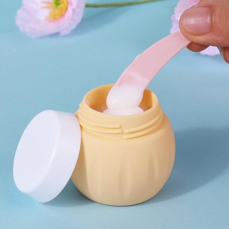 Travel Containers for Toiletries, GLAMFIELDS TSA Approved 1.7oz 50ml Travel Size Silicone Cream Jars BPA Free, Leak-proof Travel Essentials with Lid for Cosmetic Face Hand Body Cream Apricot (4 Pack)