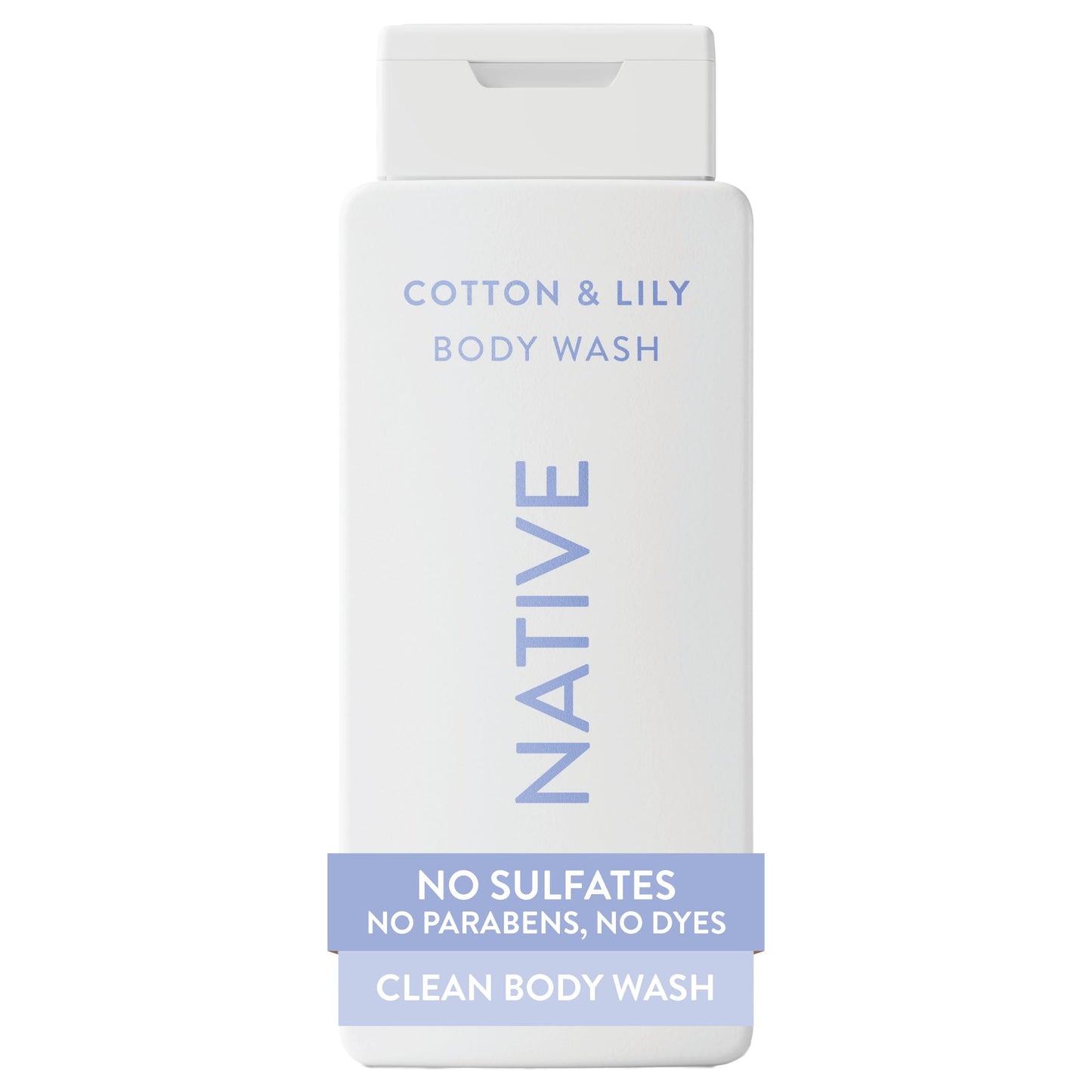 Native Cotton & Lily Scent 24-Hr Refreshing Clean Body Wash for Women & Men, for All Skin Types Incl. Sensitive, Leaves Skin Feeling Clean & Soft, Free of Phthalates, Sulfates & Parabens, 18 oz