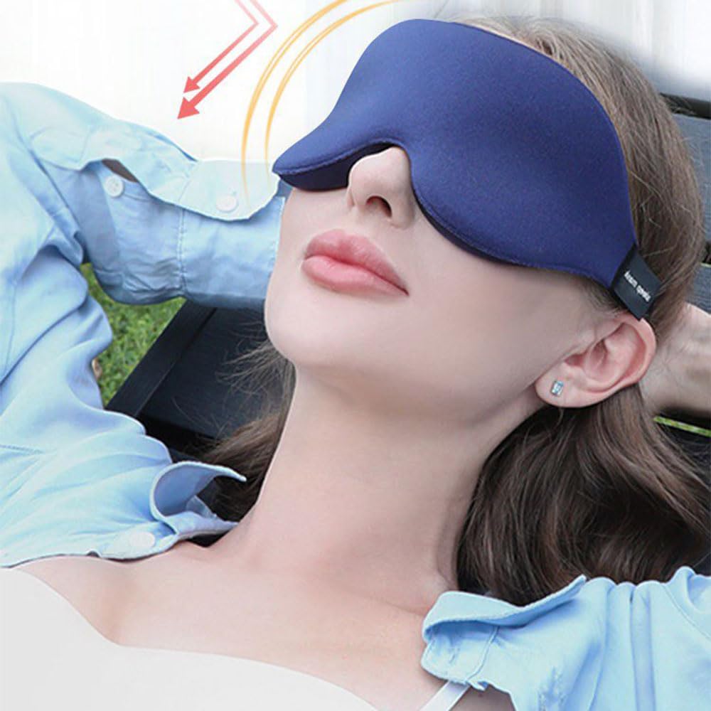 GIGGSKZE 2 Pack Sleep Mask for Side Sleeper, Blackout 3D Eye Mask for Sleeping, Night Blindfold for Men Women (Royal Blue)