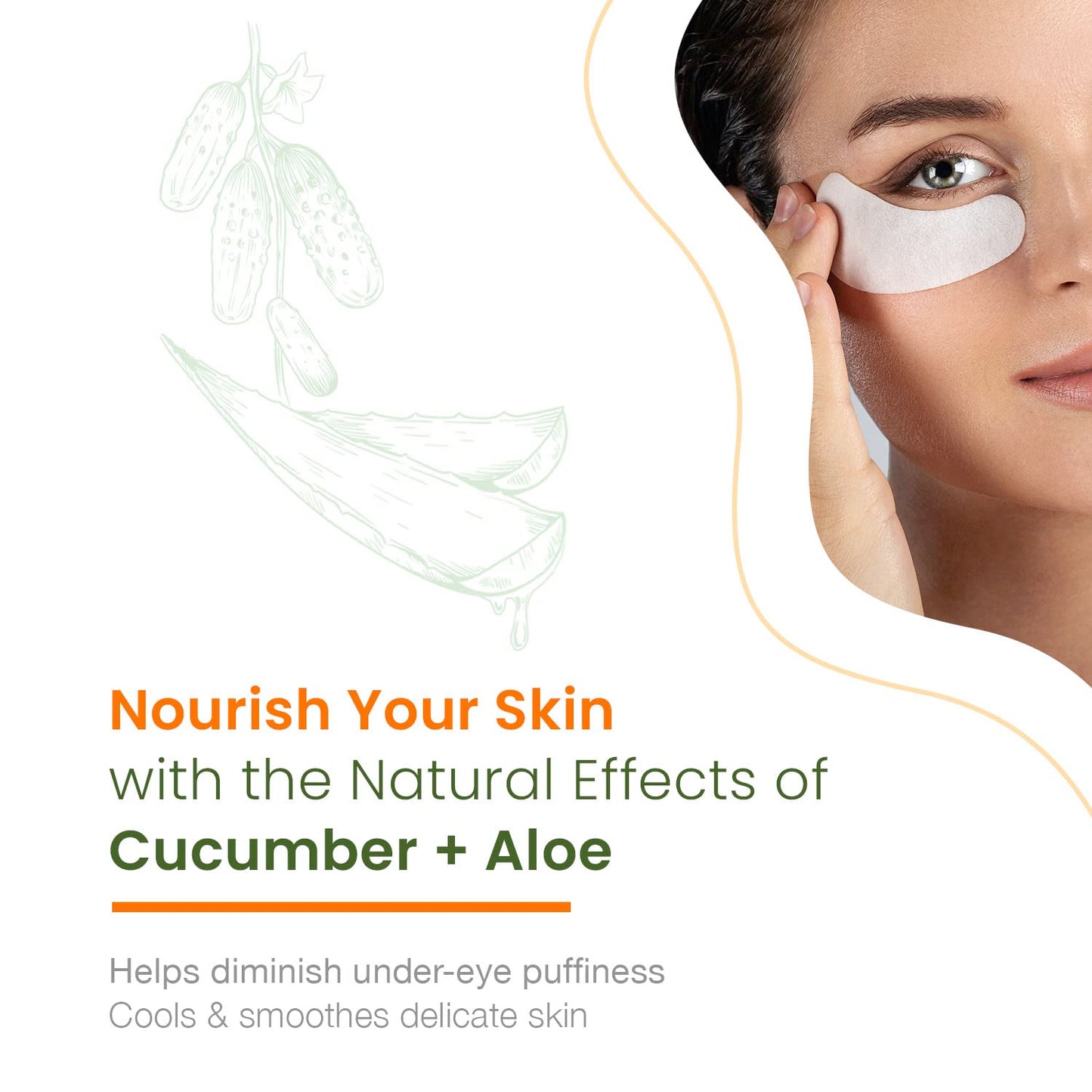 Natural Chemist Cucumber & Aloe Under Eye Patches - Soothing, Anti-Aging, Cooling, Hydrating, Dermatologist Tested, Cruelty Free Korean Skin Care For All Skin Types - 25 Pairs (5 Pack)
