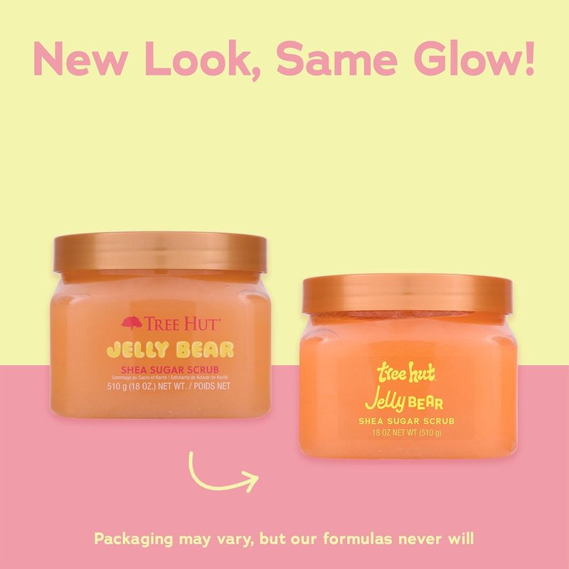 Tree Hut Jelly Bear Body Scrub - Exfoliating Sugar Scrub with Shea Butter & Essential Oils | 18 Oz for Smooth Skin