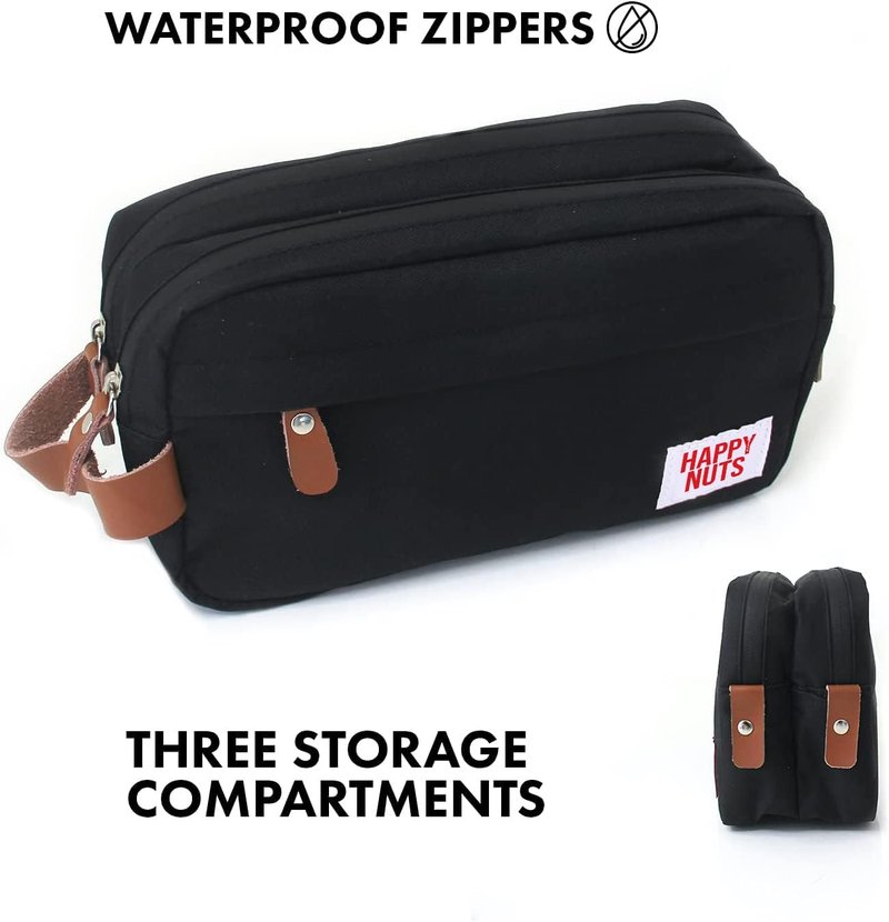 Men's Toiletry Bag - Canvas Organizer for Travel | TSA Approved, Black