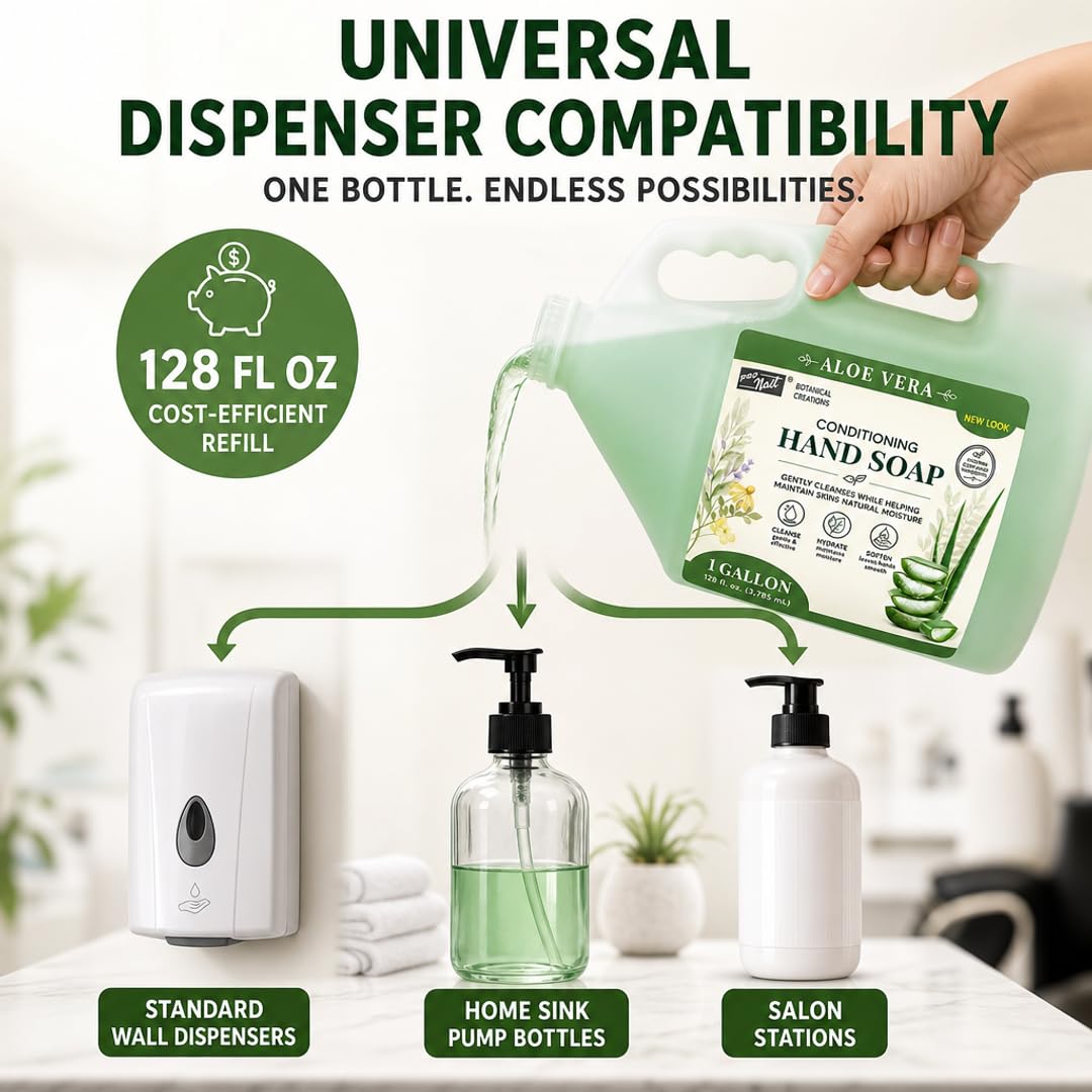 PRONAIL Bulk Liquid Hand Soap Refill – Moisturizing Cleanser with Hyaluronic Acid, Panthenol & Aloe Vera | Sulfate-Free, Cruelty-Free | Professional Salons, Spas & High-Traffic Use | 1 Gallon