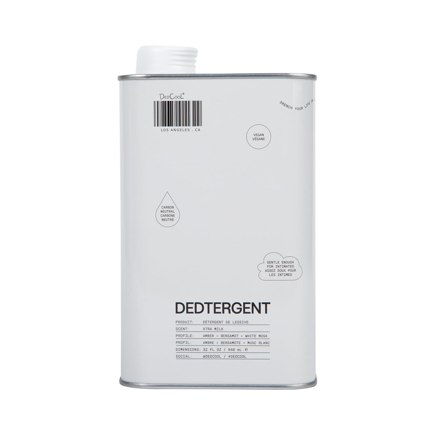 DedCool Liquid Laundry Detergent in Xtra Milk | Luxurious Scent | Stain-Removing Formula | Infused with Natural Essential Oils | Non-Toxic | Up to 60 Washes | 32 fl oz