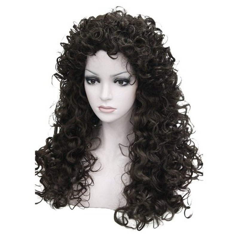 Aimole Synthetic Heat Resistant Hair Long Curly Wigs Cosplay Women Wig(6-Brown)