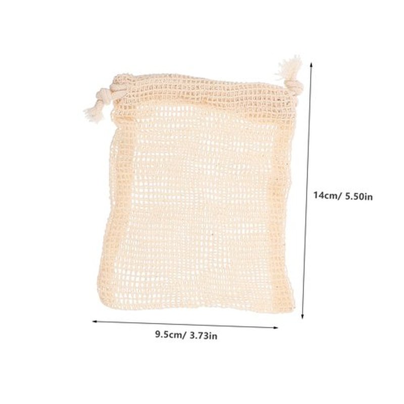 Beavorty 32 Pcs Soap Storage Bag Linen Soap Pouches Natural Sisal Soap Bags Exfoliating Soap Sleeve Bathing Supplies Face Cleansing Foaming Nets Foaming Bags Grid Cotton Linen Laundry Bag