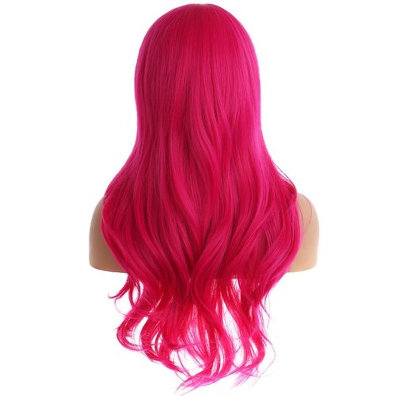 PATTNIUM 27 Inches Pink Wig Long Wavy Wig Hot Pink Wig for Women Girls Milddle Part Curly Long Wig Neon Pink Wig Magenta Wig Heat Resistant Synthetic Cosplay Wig (Hot Pink)