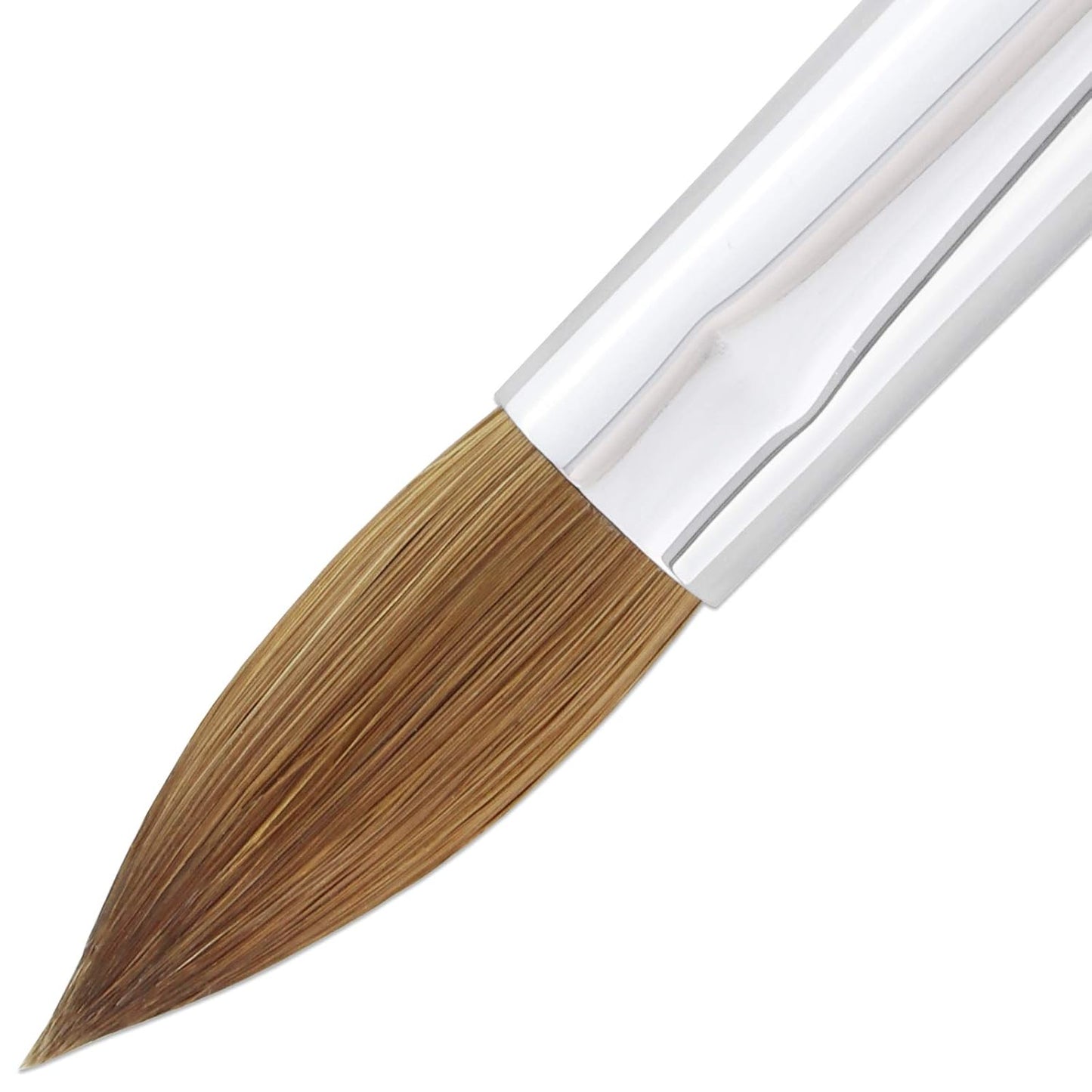 Size 10 PANA Pure Kolinsky Acrylic Nail Brush - Oval Crimped Clear Handle