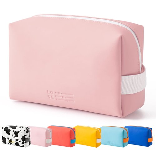 Prite Small Makeup Bag Travel Cosmetic Bag,lipstick pouch,Zipper Pouch,Great Gifts for Women,Waterproof Toiletry Bag Accessories Organizer Gifts(pink)