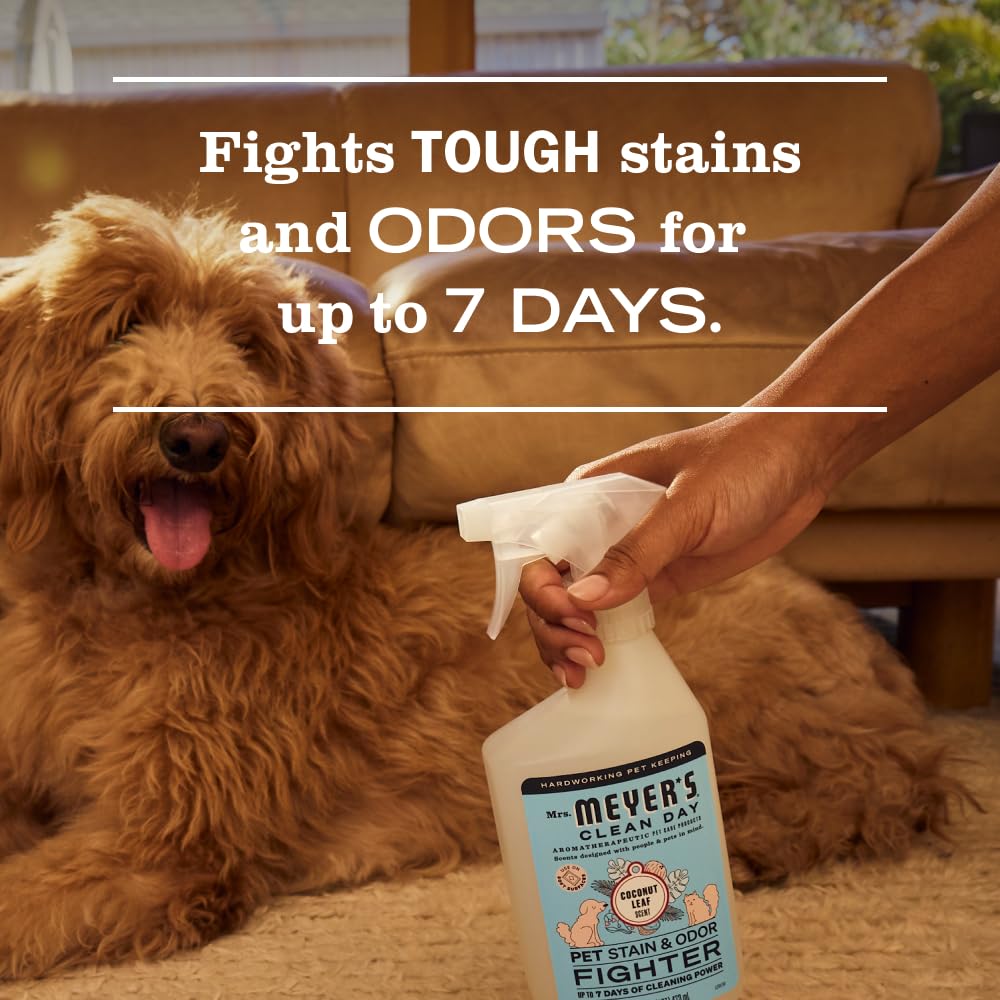 Mrs. MEYER'S Clean Day Pet Cleaning Kit, includes Pet Stain & Odor Fighter 28oz and Odor Neutralizer 28oz, Coconut Leaf