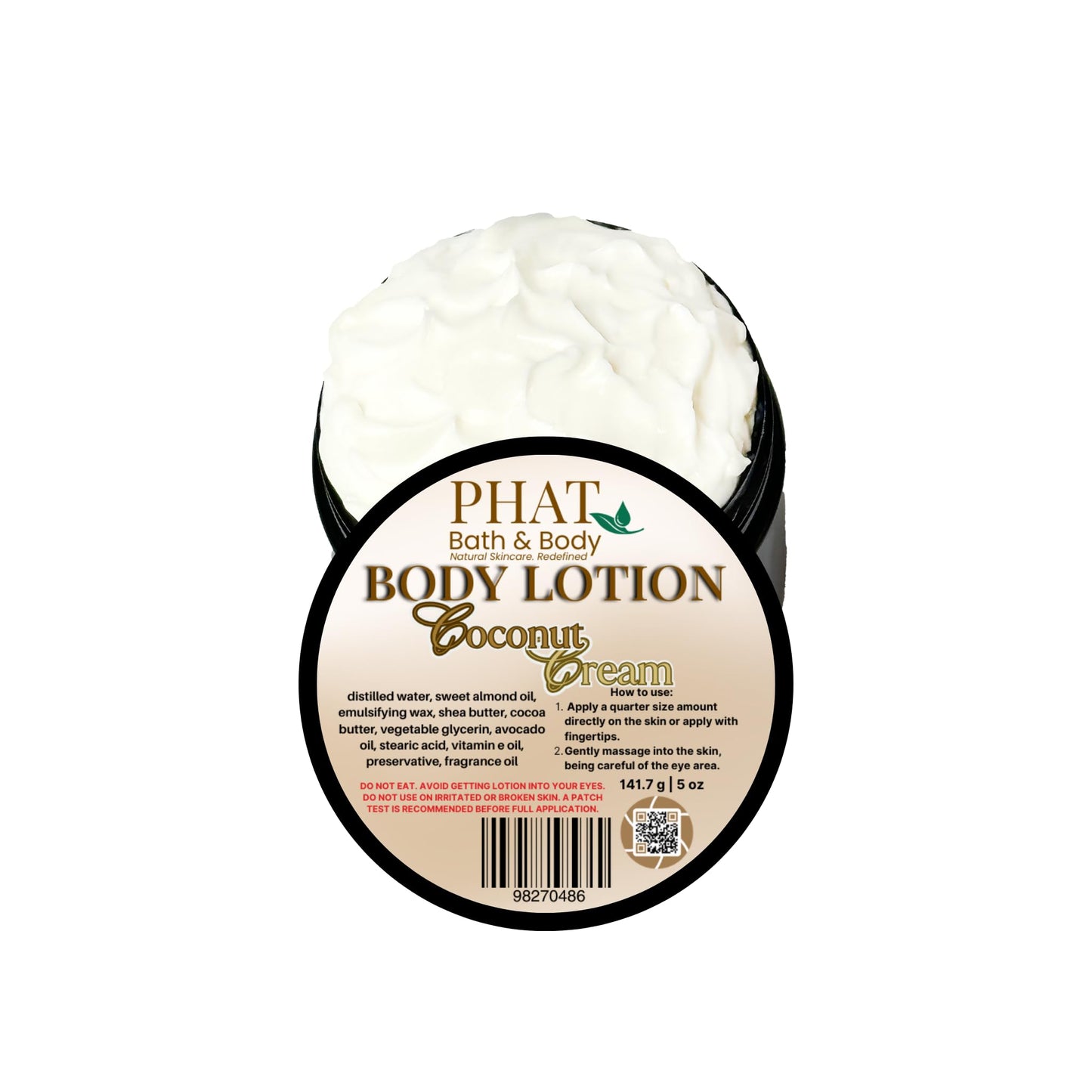 Coconut Cream Moisturizing Body Lotion with Shea & Cocoa Butter | 5 oz