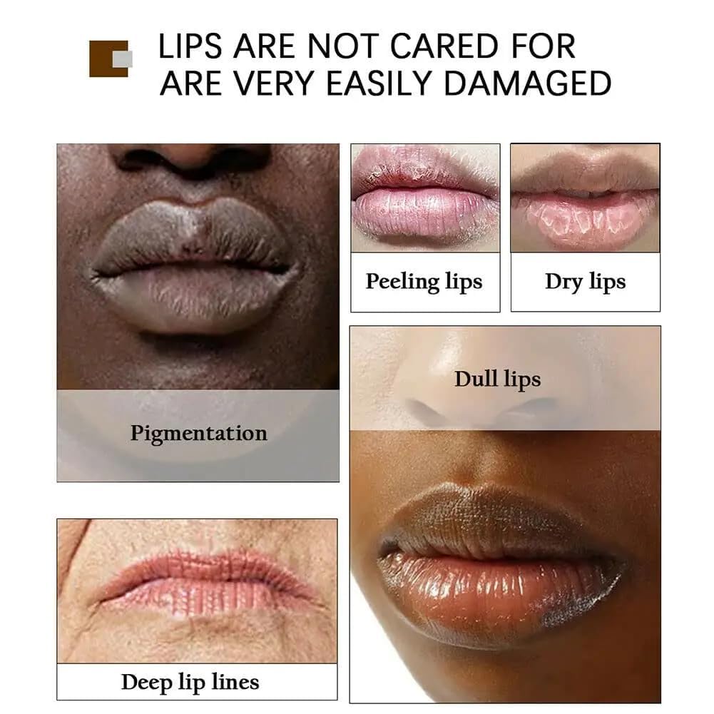 MEXMOB Turmeric Lip Balm Remove Dark Pigment Whitening Moisturizing Lip Hyaluronic Acid Exfoliating Dead Skin Lightening Lip Care