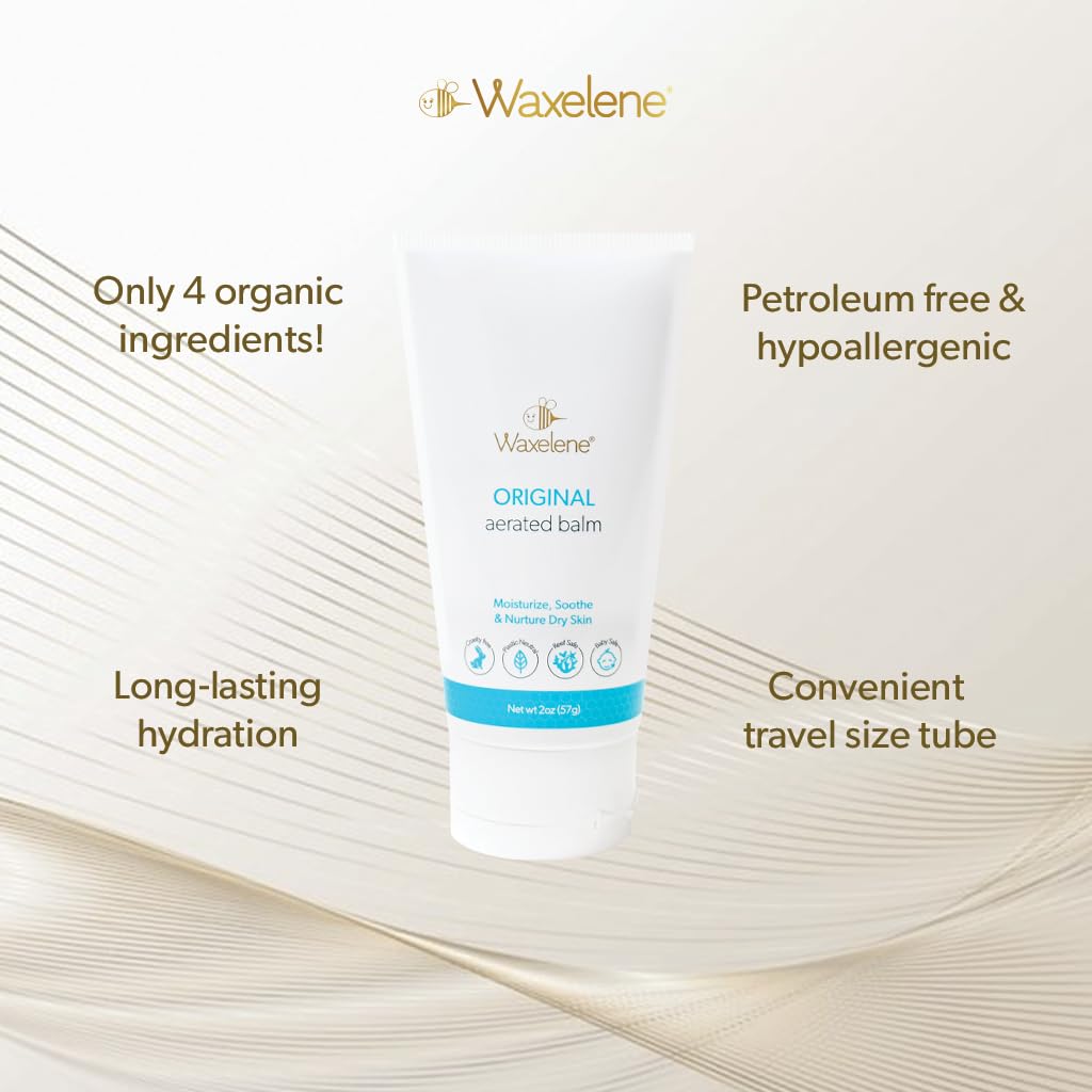 Waxelene Multipurpose Ointment Travel Tube, Organic Aerated Balm the Petroleum Jelly Alternative Soothing Botanical Eczema Dry Skin Face Moisturizer