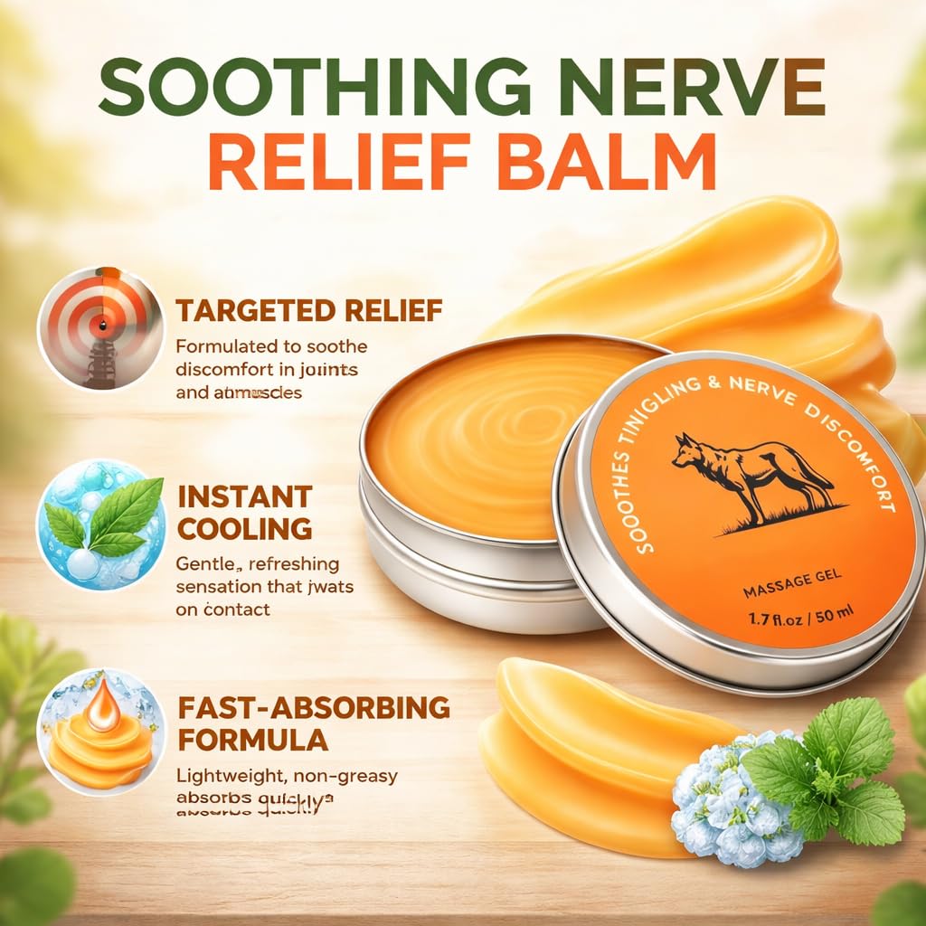 Nerve Relief Balm for Neuropathy Neuro Magnesium Balm with Menthol & MSM, Cooling Soothing Massage Cream for Muscle & Joint Comfort(1.7 Fl Oz (Pack of 2)