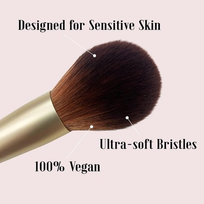 READY TO SHINE GORGEOUS Tapered Powder Brush - Vegan & Cruelty Free -Ultra Soft Synthetic Bristles for Blush Powder - PRO MAKEUP BRUSHES