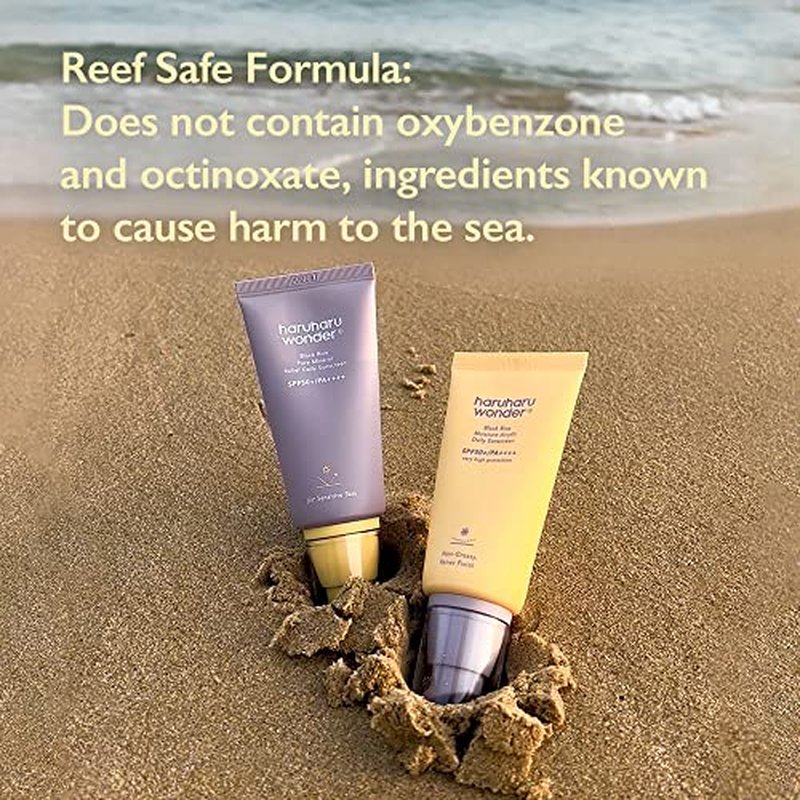 Haruharu Wonder Black Rice Moisture Airyfit Daily Sunscreen 50ml (1.69fl.oz), Reef Safe Formula, Non-Greasy Velvet Finish