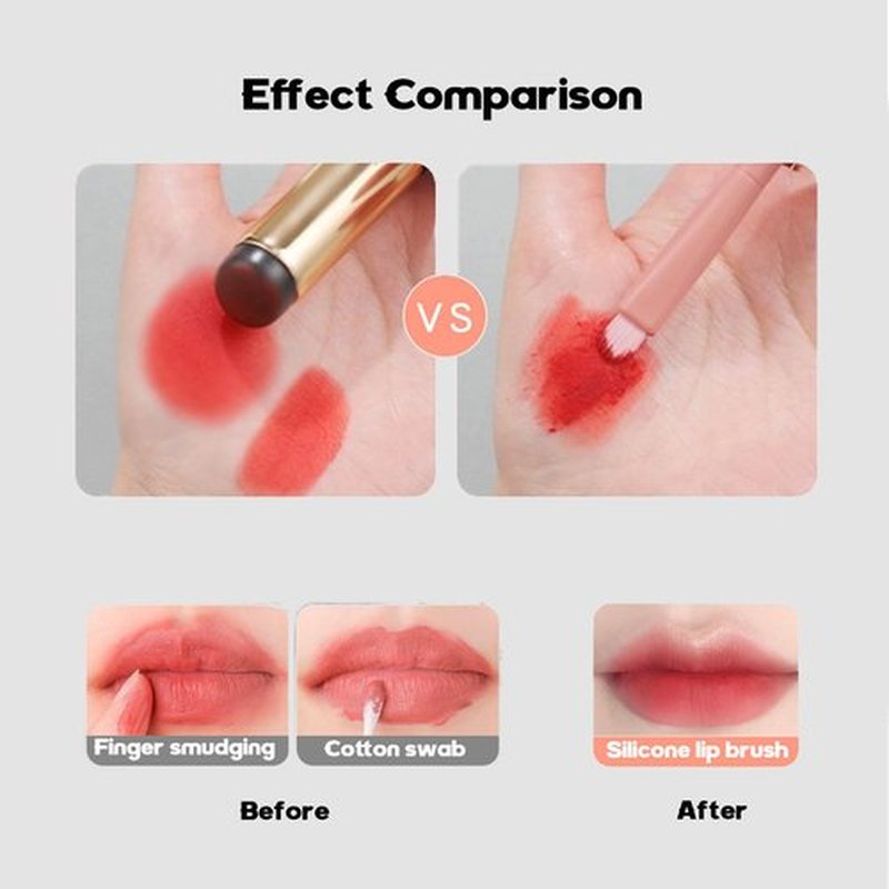 Lip Applicator Brush - 3PCS Exquisite Professional Dustproof Retractable Lip Brush - Makeup Lipstick Lip Gloss Applicators (2 Pink&Black)
